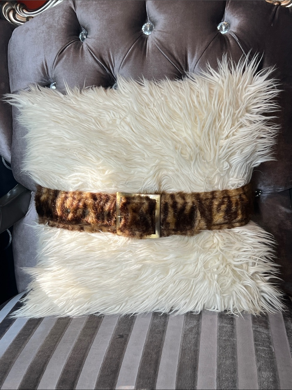 🐯🐆 Faux Fur Animal Print Wide Statement Belt 🤎✨
